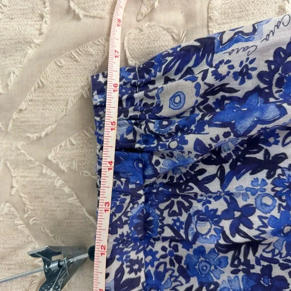 US$495 Cara Cara blue floral georgica skirt